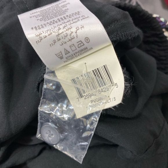 BCBGeneration Size Small Romper Black Blue Abstract Print Sleeveless - Picture 5 of 9